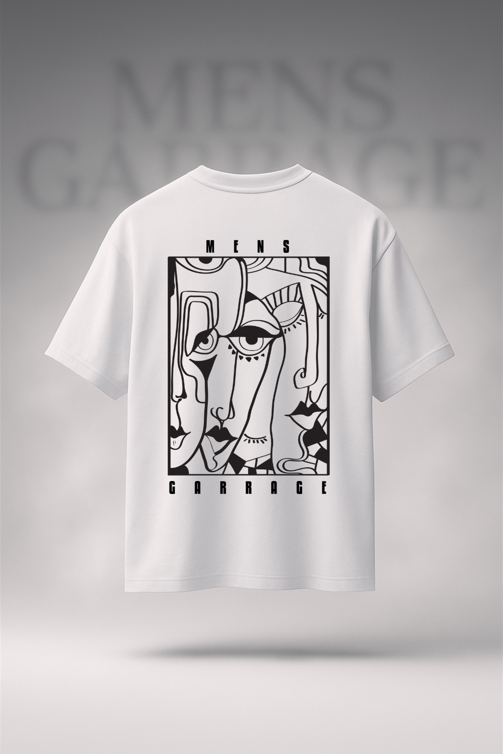 MG Abstract Faces Oversized Tee
