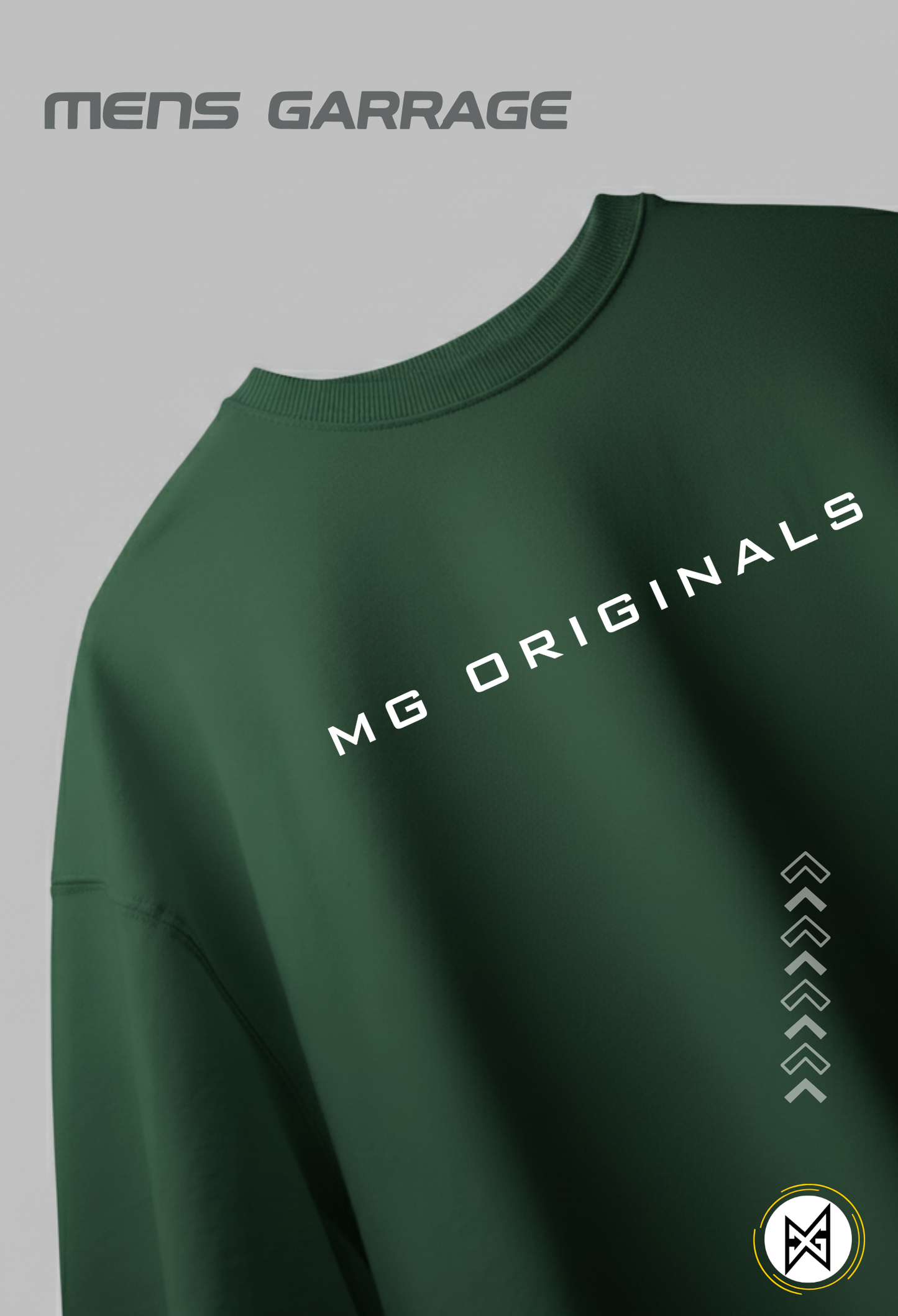 MG Originals Bottle Green Oversized T-Shirt for Men | Premium 240 GSM Streetwear Tee – Mens Garrage