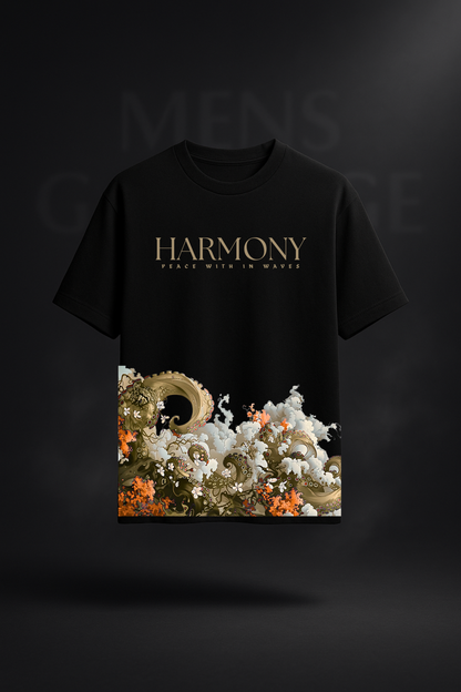 Harmony Oversized Graphic T-Shirt | 240 GSM Premium Streetwear – “Peace Within Waves” Edition