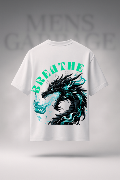BREATHE CHAOS Oversized T-Shirt | 240 GSM Heavyweight Streetwear – Dragon Edition