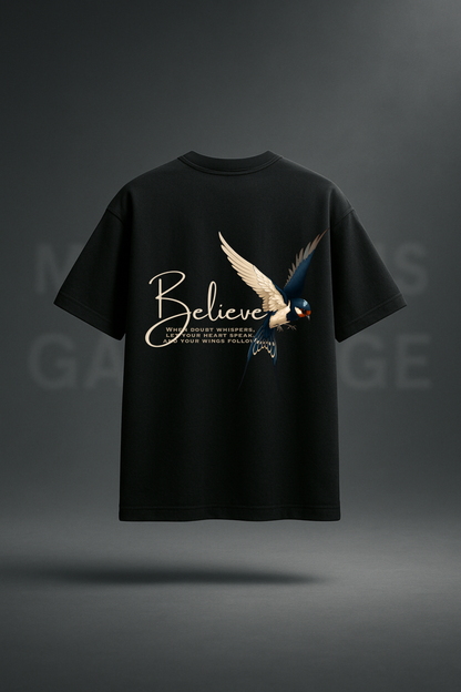MG Originals "Believe" Premium 240 GSM Oversized T-Shirt