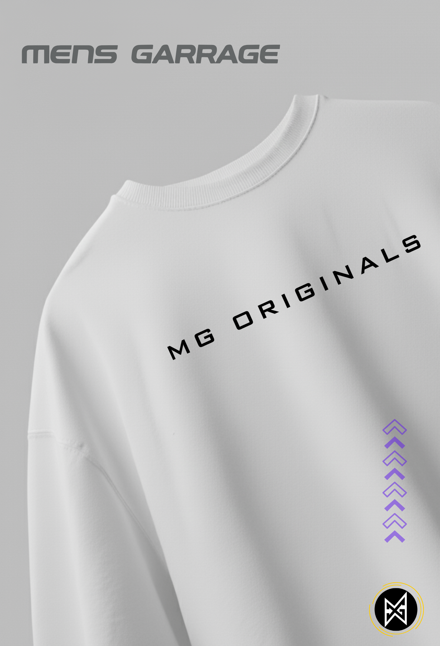 MG Originals White Oversized T-Shirt for Men | Premium 240 GSM Streetwear Tee – Mens Garrage