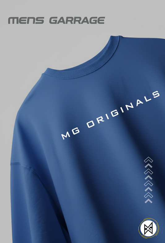 MG Originals Royal Blue Oversized T-Shirt for Men | Premium 240 GSM Streetwear Tee – Mens Garrage
