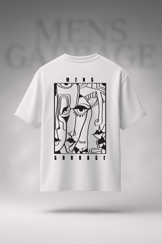 MG Abstract Faces Oversized Tee