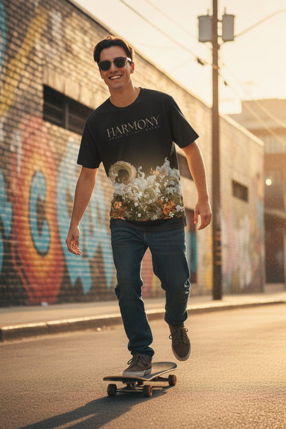 Harmony Oversized Graphic T-Shirt | 240 GSM Premium Streetwear – “Peace Within Waves” Edition