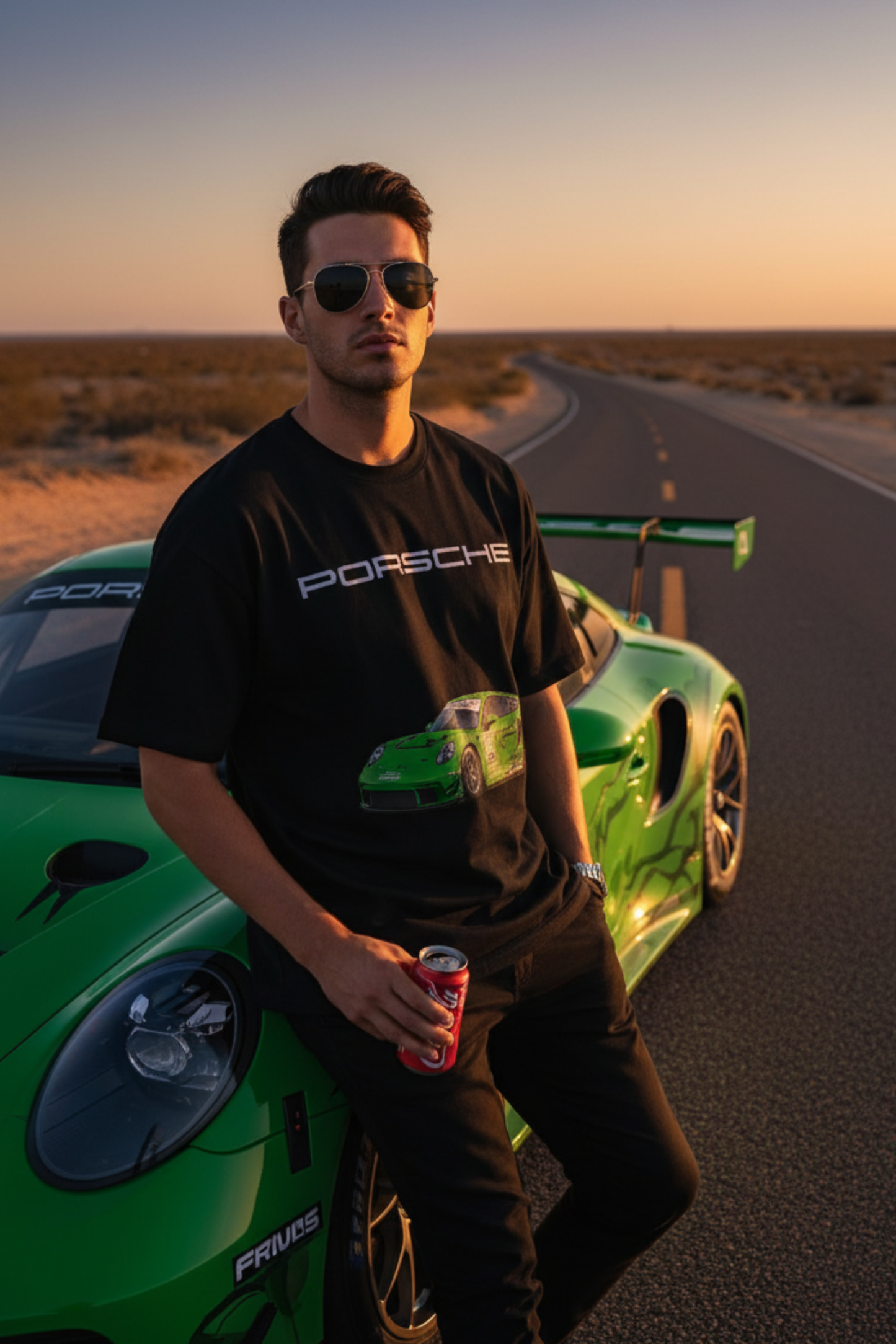 Porsche 911 Iconic Oversized T-Shirt – Green GT Edition
